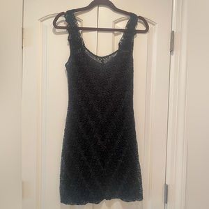 Short black dress with sequins